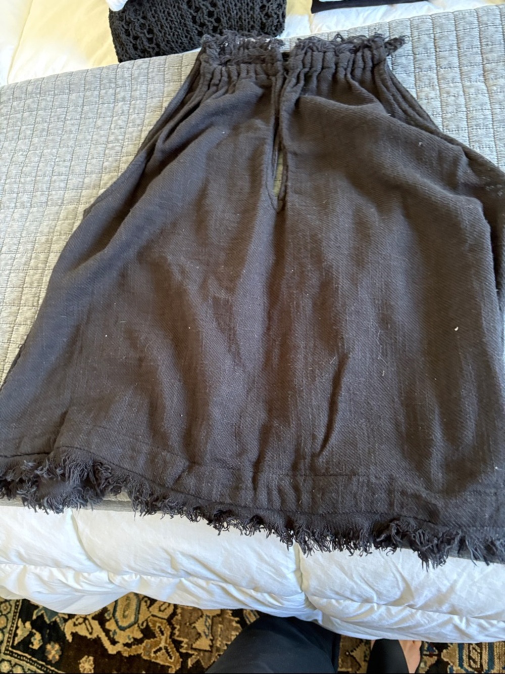 Free People Black Smocked Halter Tank Top